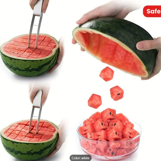 1pc, Quick and Safe Watermelon Cutter - Stainless Steel Cube Cutter for Fruit Salad and Melon - Kitchen Gadget and Accessory for Easy Slicing and Cutting