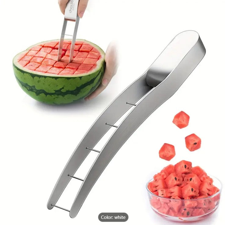 1pc, Quick and Safe Watermelon Cutter - Stainless Steel Cube Cutter for Fruit Salad and Melon - Kitchen Gadget and Accessory for Easy Slicing and Cutting