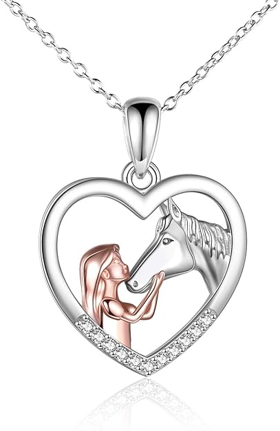 YFN Horse Pendant Necklace Sterling Silver Women with Horse Gift for Women